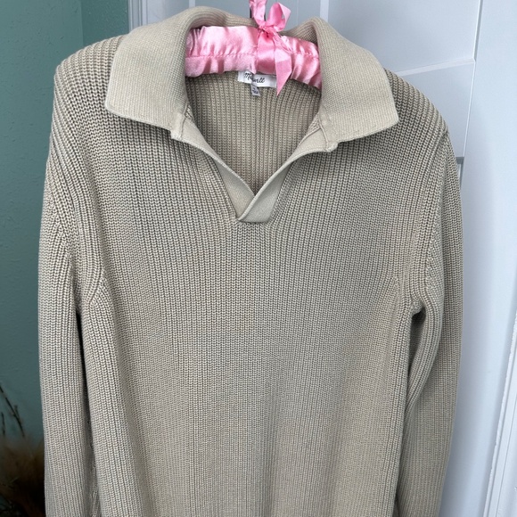 Madewell Other - Cotton Shaker Stitch Johnny-Collar Sweater Polo Small Mens 100% cotton